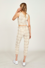 Vintage Havana | Winter Plaid Reverse Burnout Crop Top