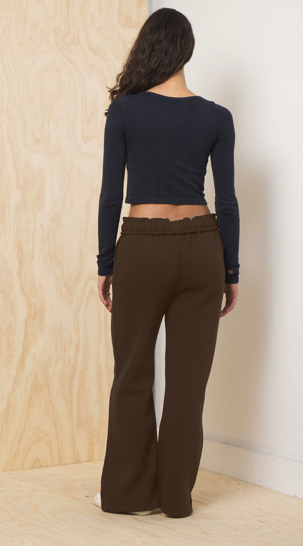 Vintage Havana | Proweave Fold Over Sweatpants - Chocolate