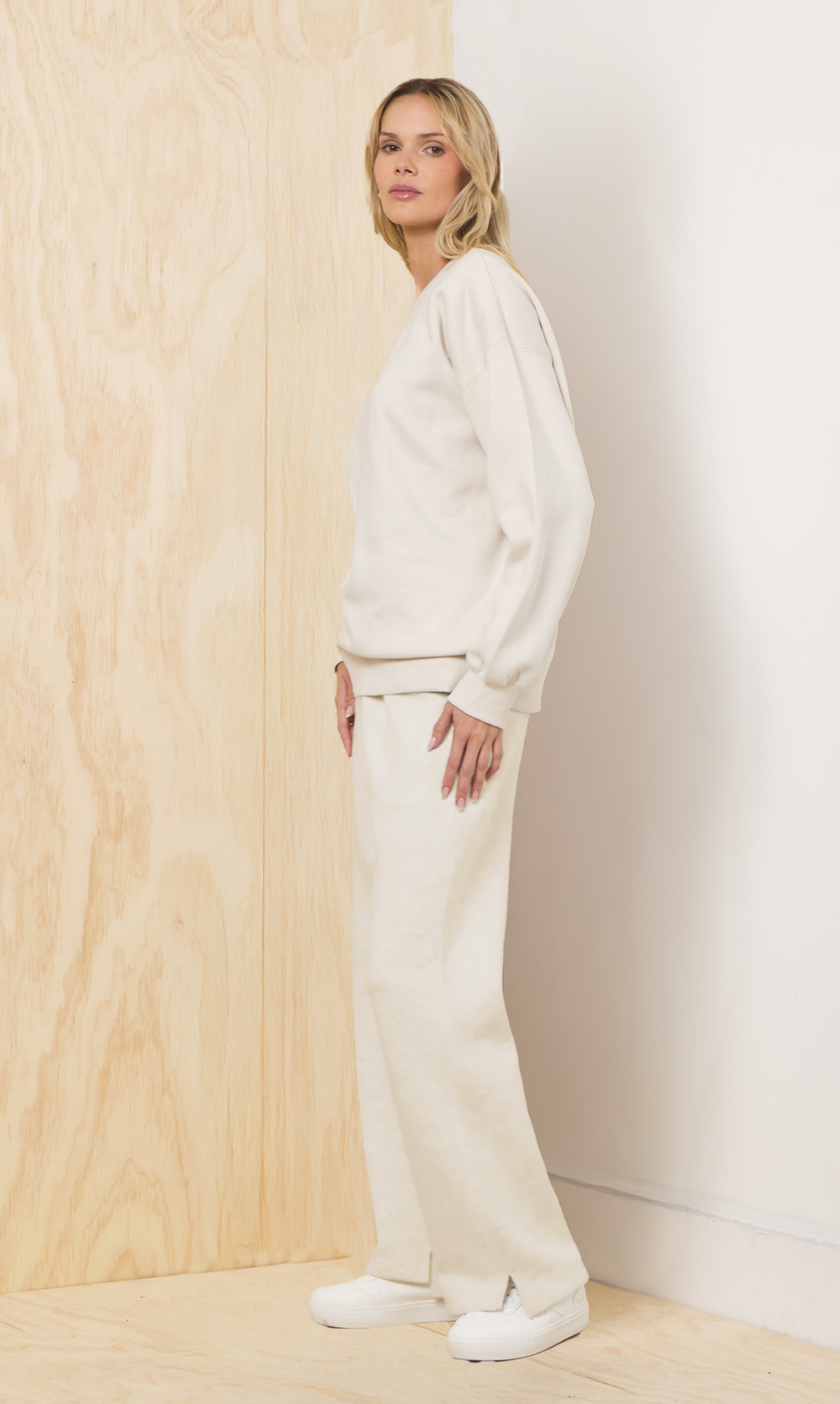 Vintage Havana | Proweave Fold Over Sweatpants - Bone