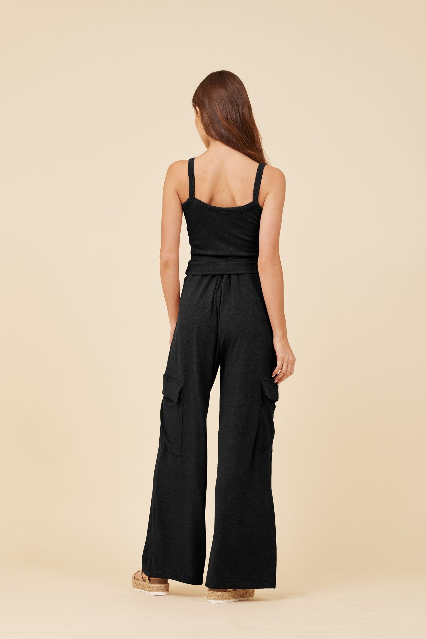 Vintage Havana | Black Knit Terry Tank