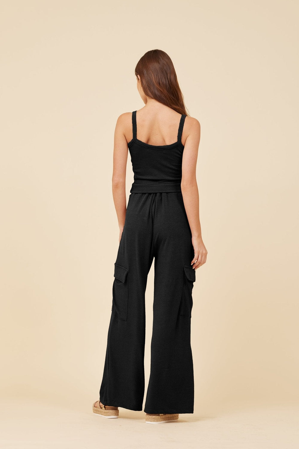 Vintage Havana | Black Knit Terry Tank