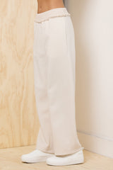 Vintage Havana | Fleece Pant with Rib Waistband - Bone