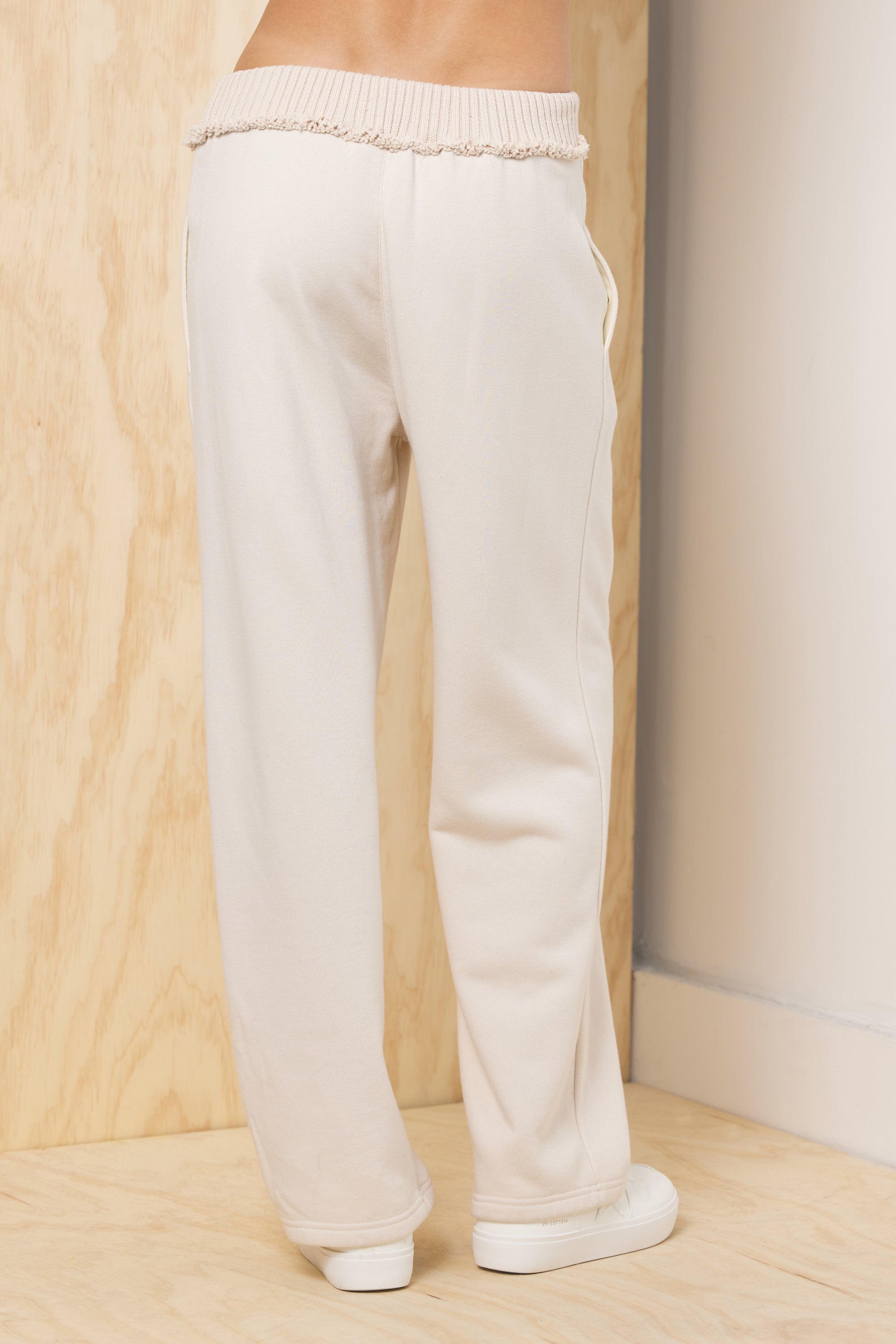 Vintage Havana | Fleece Pant with Rib Waistband - Bone
