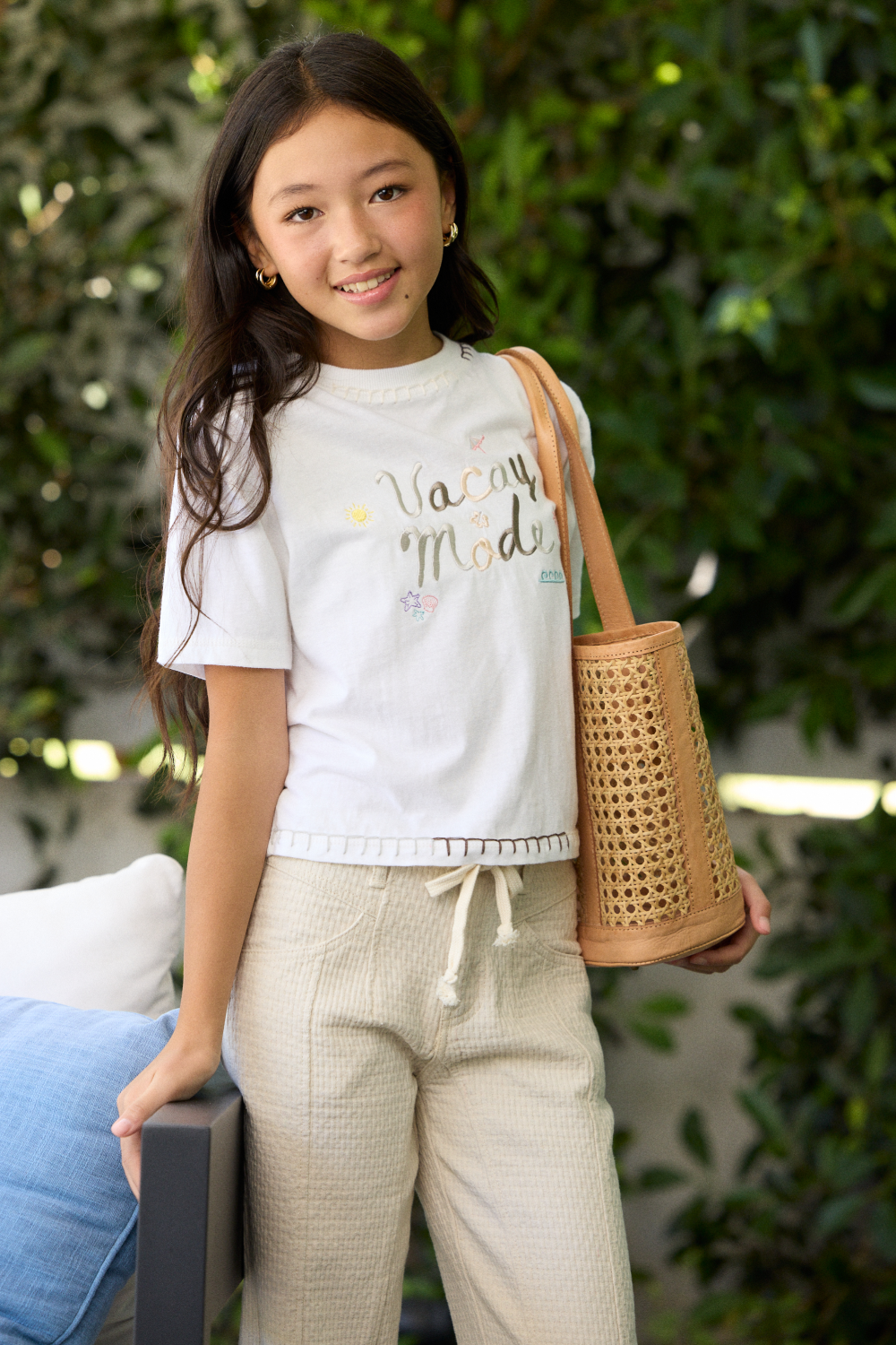 Vintage Havana | Kids Vacay Mode Embroidered Crochet Stitch Boxy Tee
