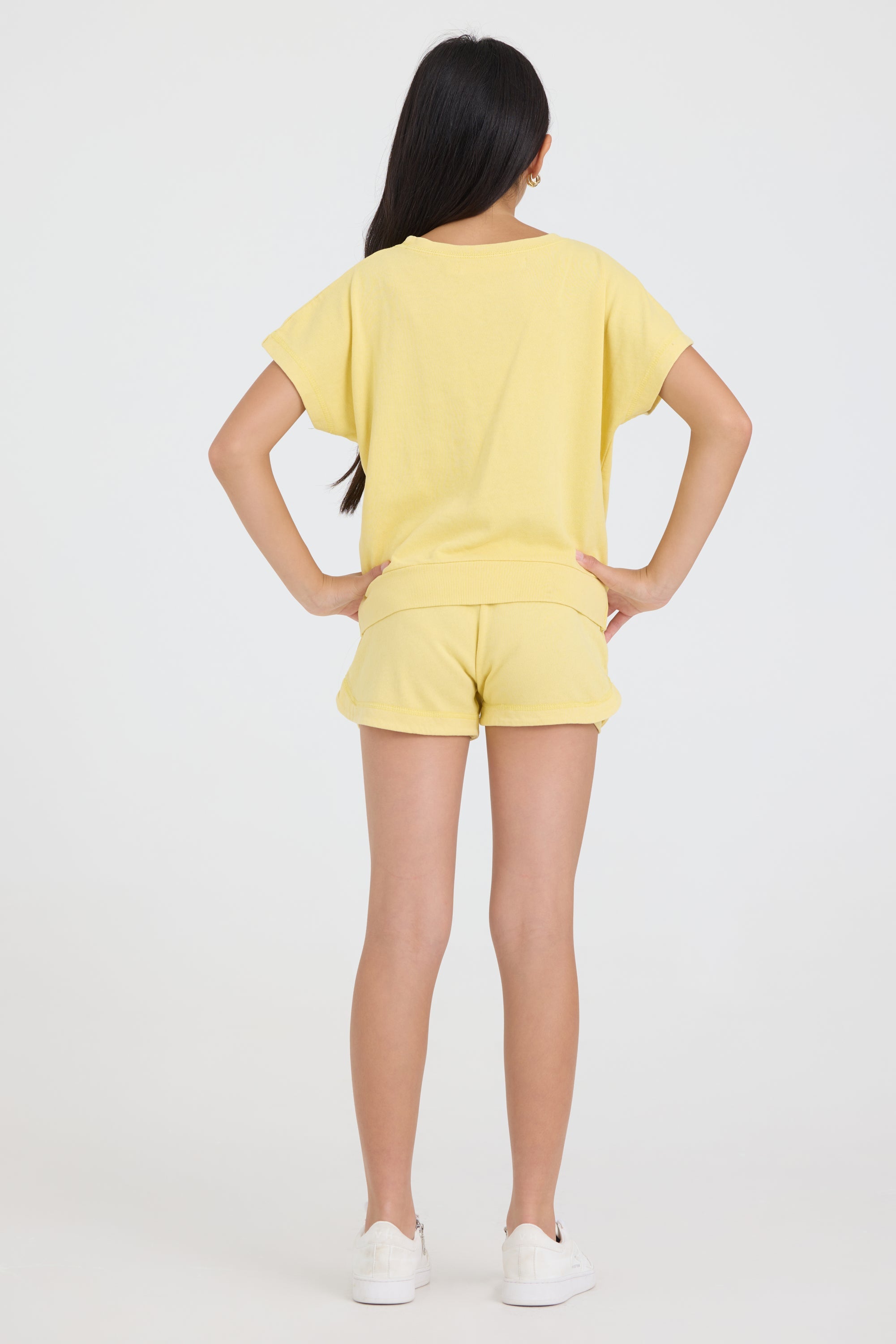 Vintage Havana | Kids Garment Dye Short with Smile Embroidery