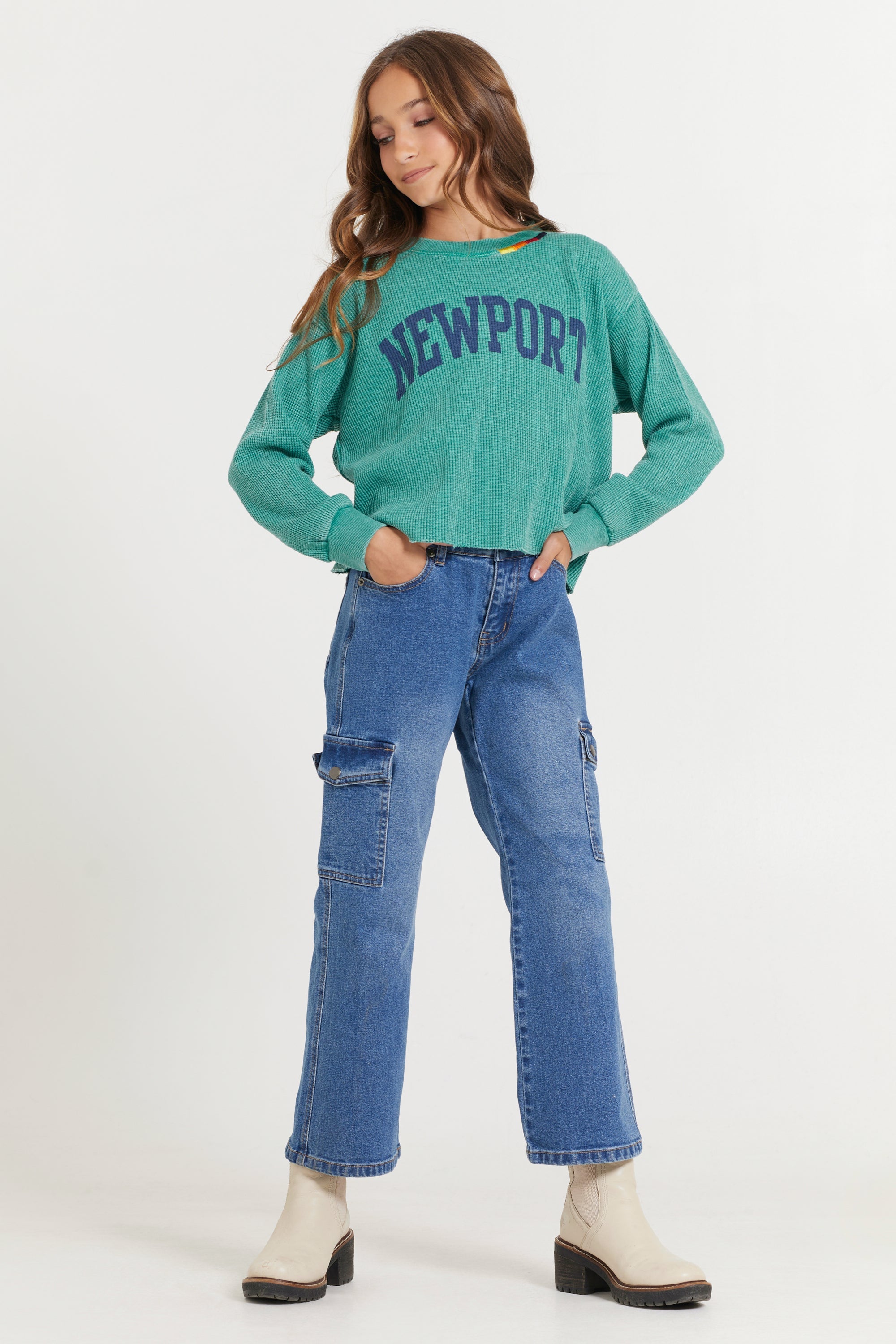 Vintage Havana | Kids Vintage Green Newport Stitch Neck