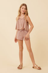Vintage Havana | Washed Mauve Texture Flowy Tank