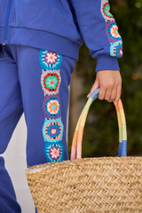 Vintage Havana | Kids Navy Jogger w/Crochet