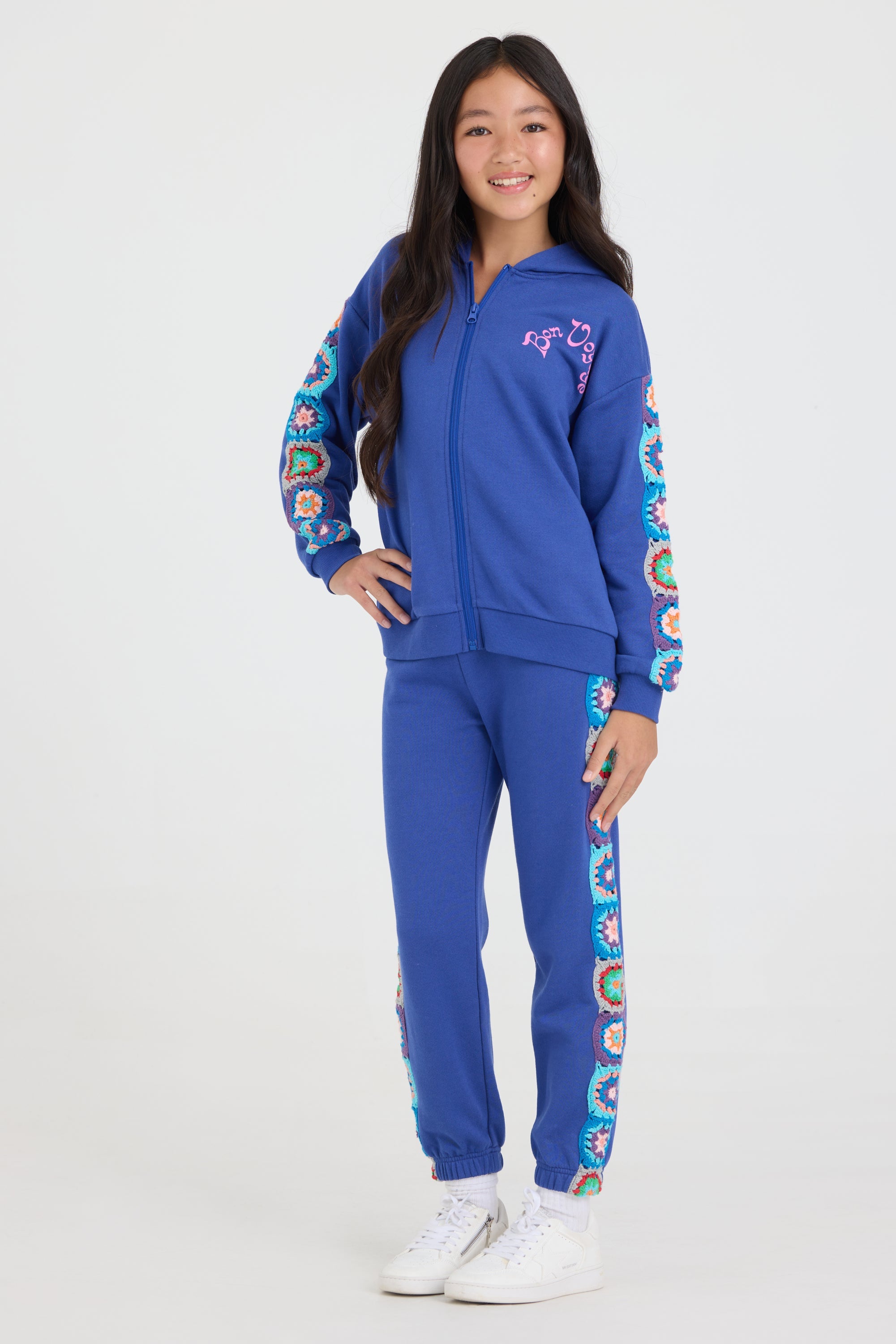 Vintage Havana | Kids Navy Jogger w/Crochet