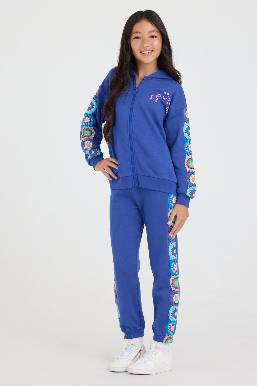 Vintage Havana | Kids Navy Jogger w/Crochet