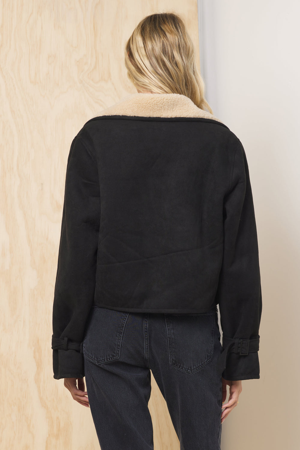 Vintage Havana | Suede Sherpa Short Trench