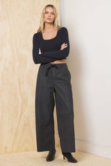 Vintage Havana | Faux Leather Wide Leg Pant
