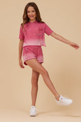 Vintage Havana | Acid Berry Shorts w/ Pocket Stitching