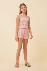 Vintage Havana | Fruity Tie Dye Smocked Tube Top