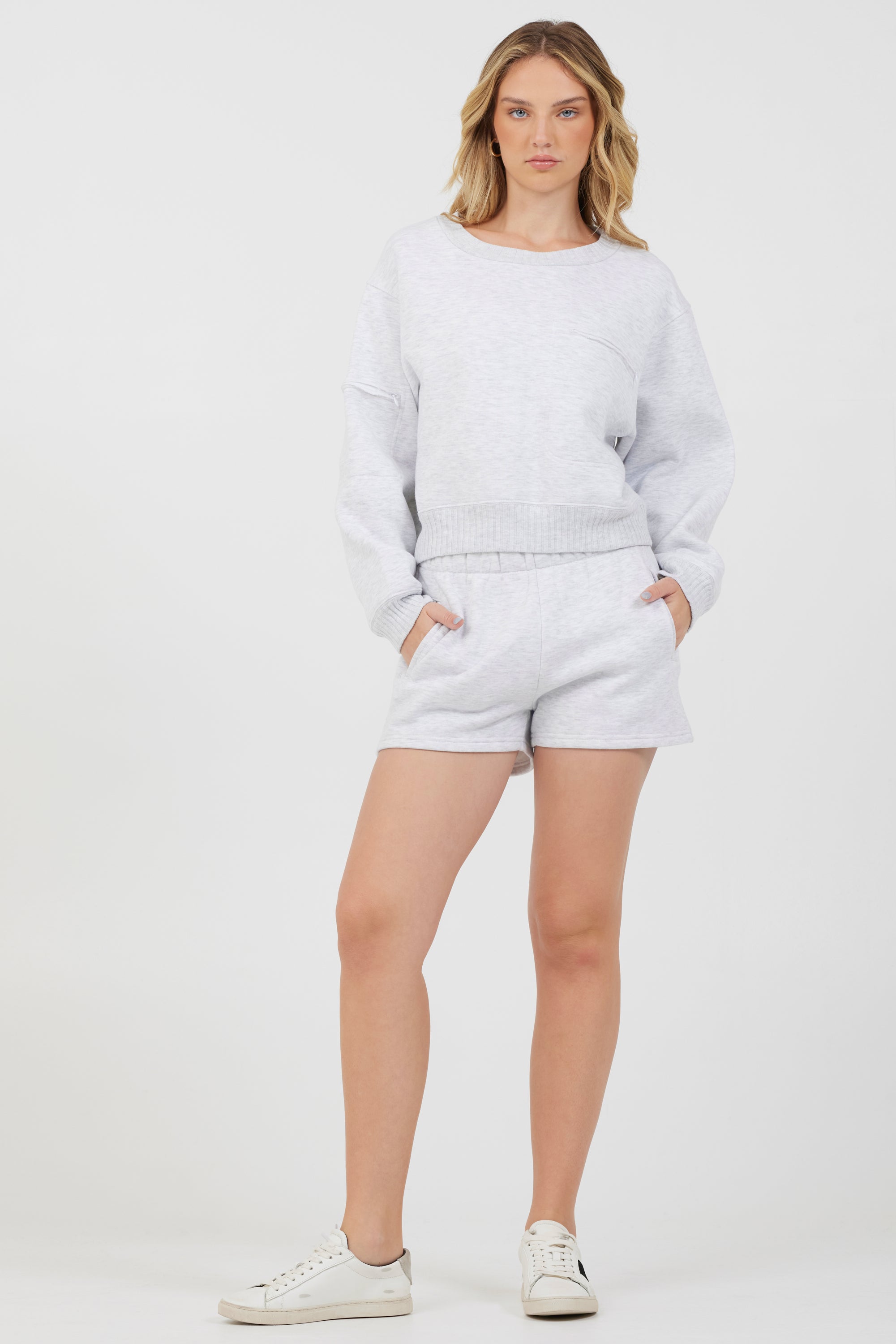 Vintage Havana | Grey Icicle Essential Fleece Crewneck