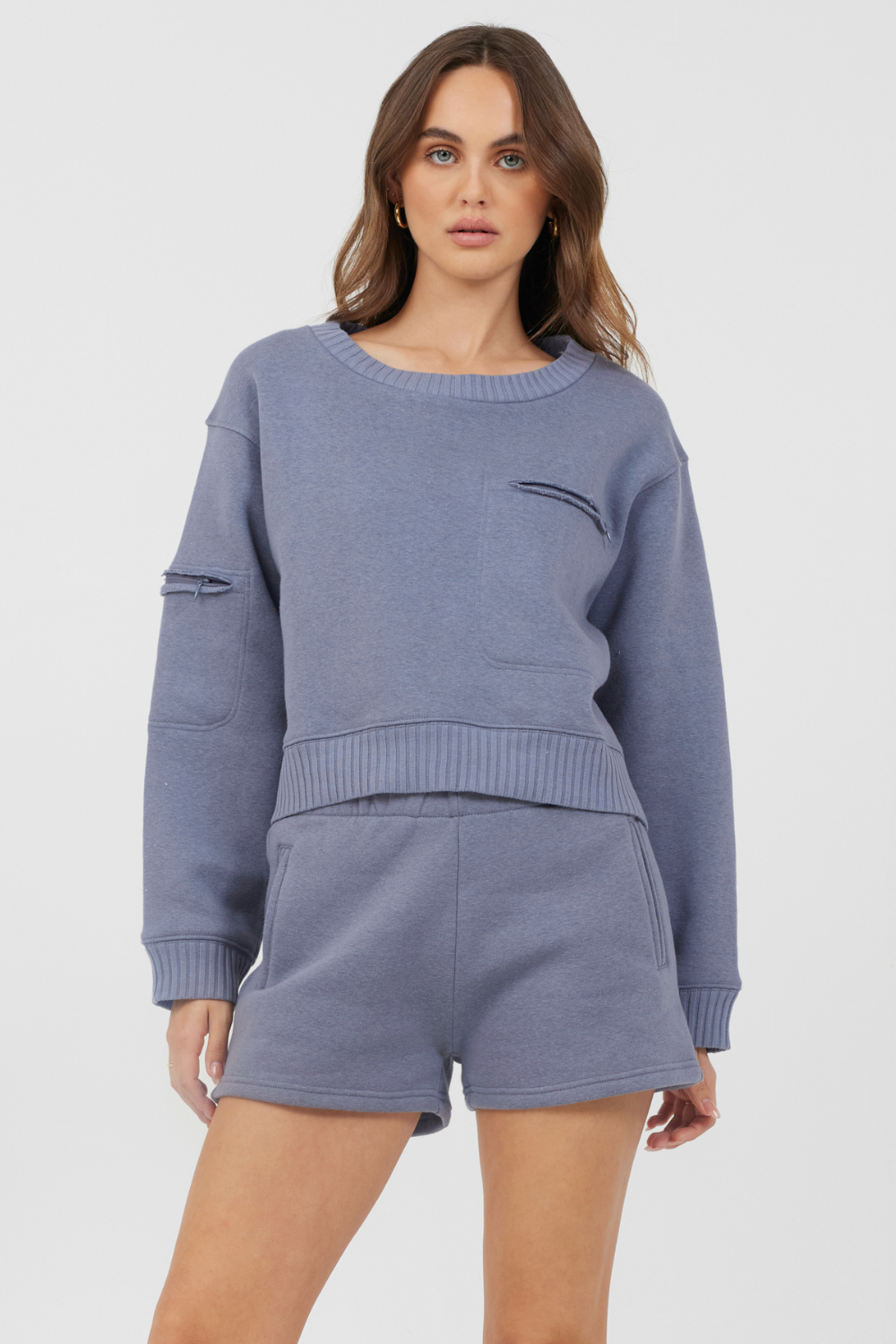 Vintage Havana | Storm Blue Essential Fleece Crewneck