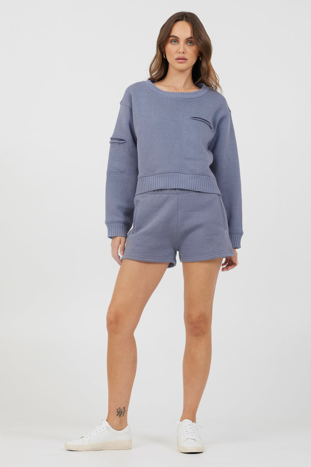 Vintage Havana | Storm Blue Essential Fleece Crewneck