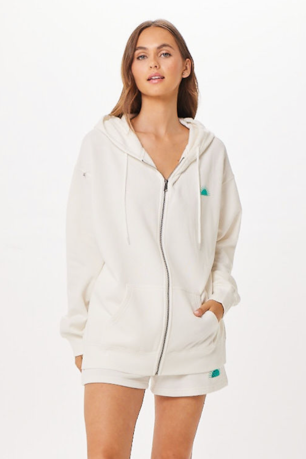 Vintage Havana | White St. Barth Jet Setter Surf Wash Zip Up