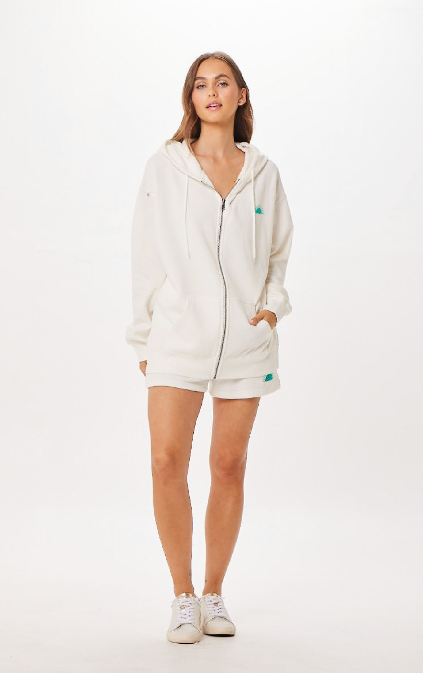 Vintage Havana | White St. Barth Jet Setter Surf Wash Zip Up