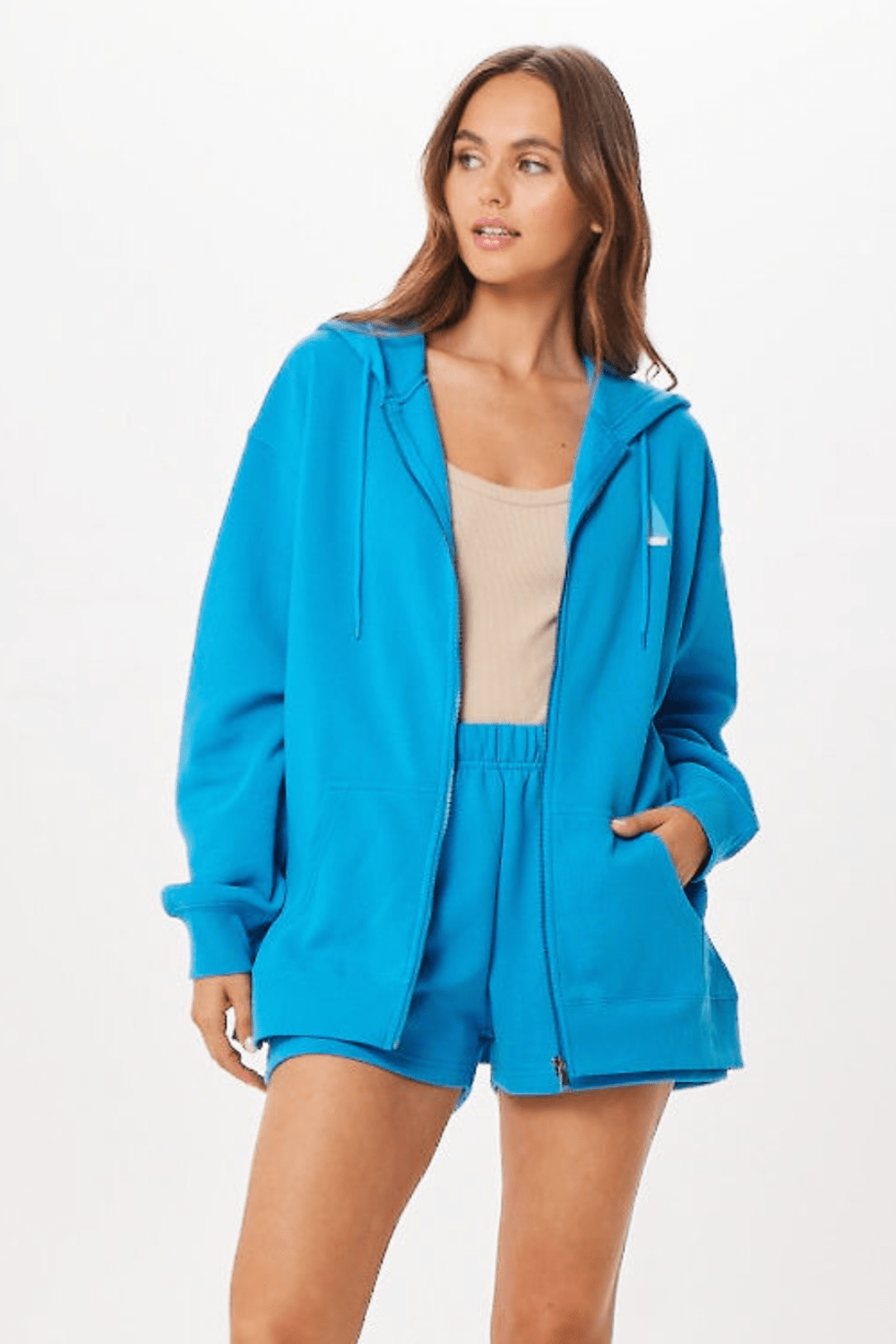 Vintage Havana | Bright Blue St. Tropez Jet Setter Surf Wash Zip Up