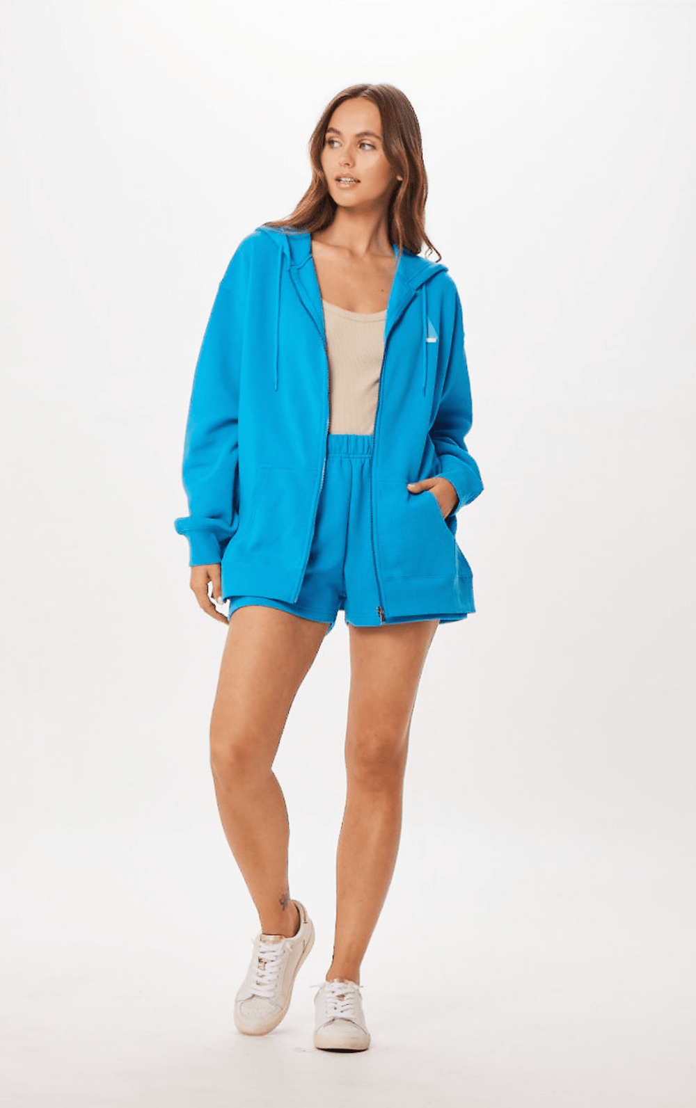 Vintage Havana | Bright Blue St. Tropez Jet Setter Surf Wash Zip Up