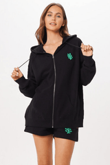Vintage Havana | Black Tulum Jet Setter Surf Wash Zip Up