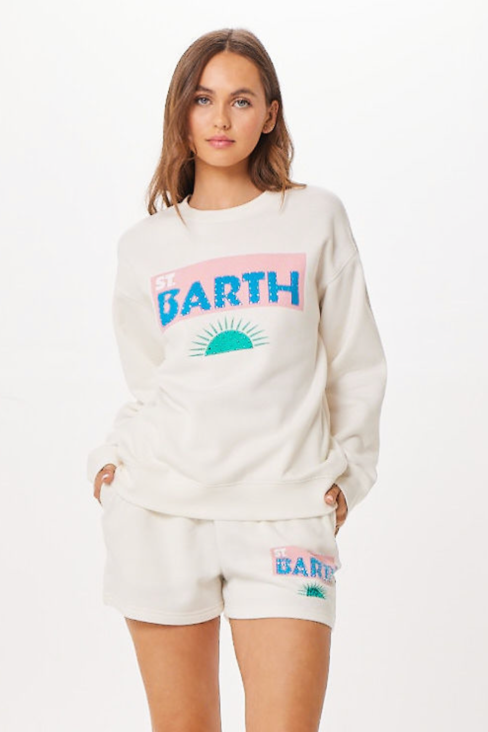 Vintage Havana | White St. Barth Jet Setter Surf Wash Crewneck