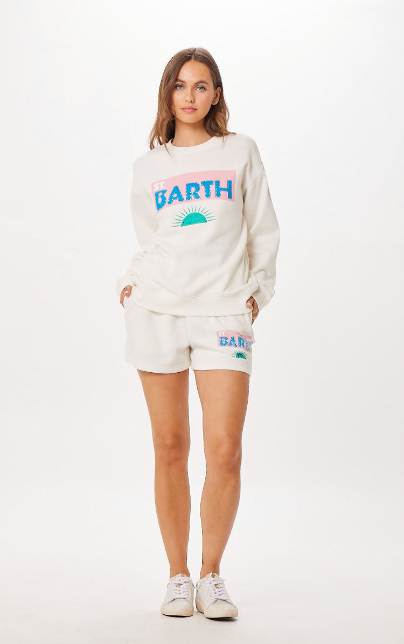 Vintage Havana | White St. Barth Jet Setter Surf Wash Crewneck