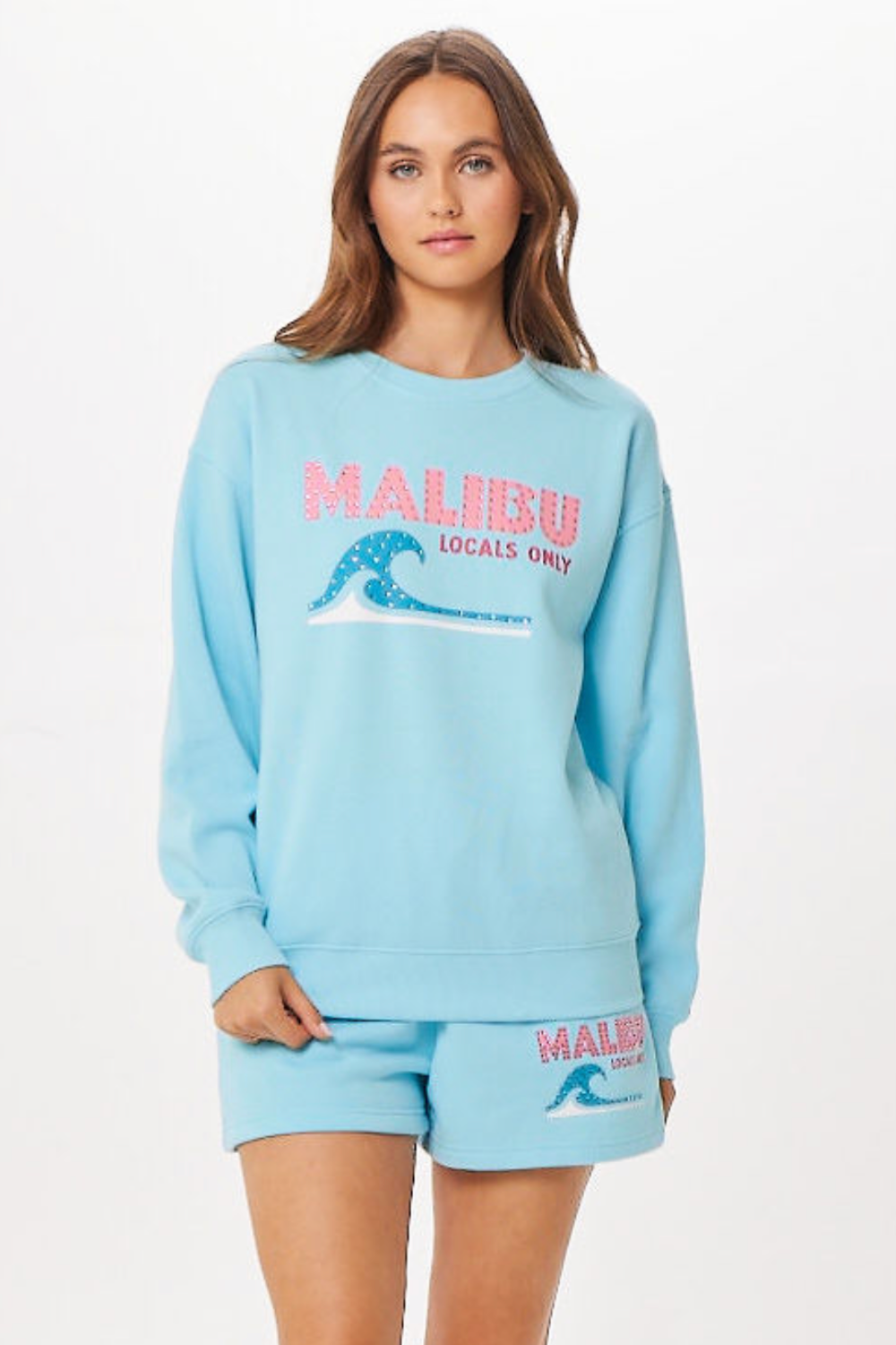 Vintage Havana | Tropical Blue Malibu Jet Setter Surf Wash Crewneck