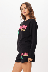 Vintage Havana | Black Tulum Jet Setter Surf Wash Crewneck