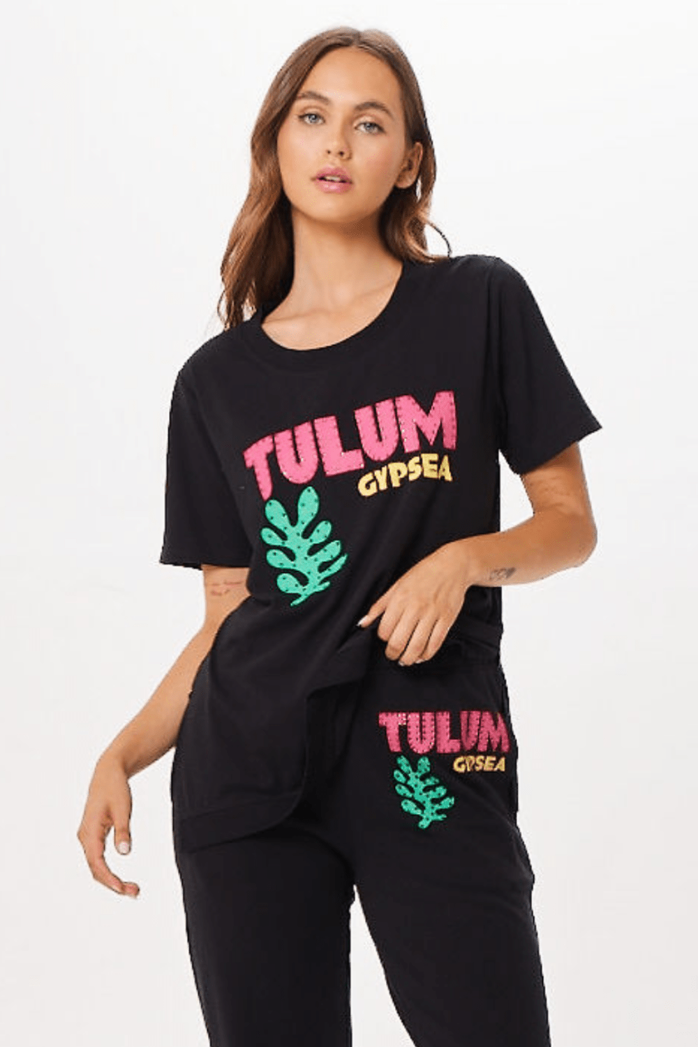 Vintage Havana | Black Tulum Jet Setter T-Shirt