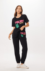 Vintage Havana | Black Tulum Jet Setter T-Shirt