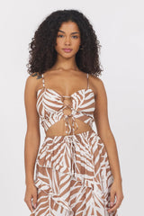 Vintage Havana | Printed Rayon Cutout Tank