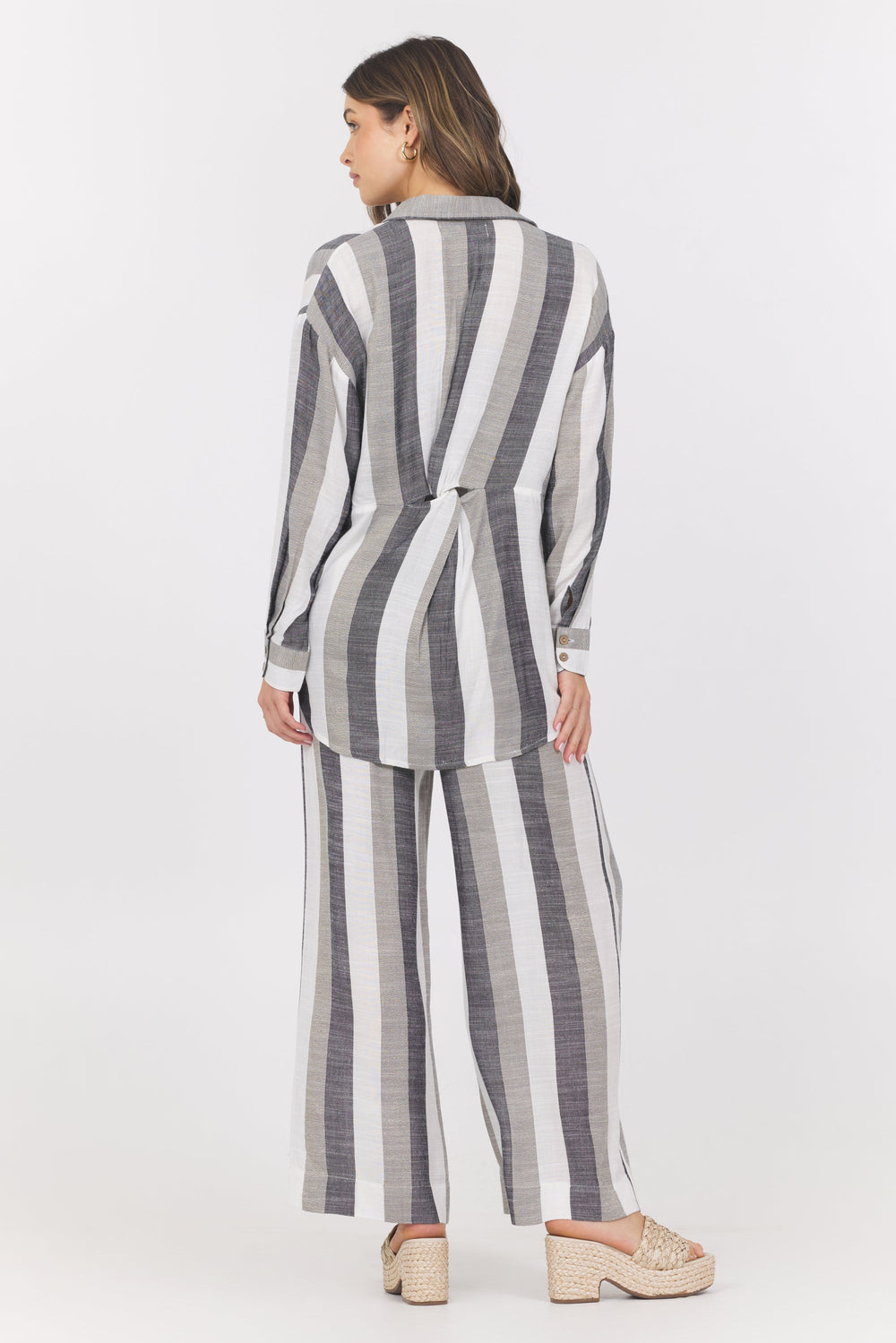 Vintage Havana | Lightweight Metallic Stripe Button Down