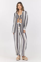 Vintage Havana | Lightweight Metallic Stripe Button Down
