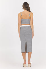 Vintage Havana | Striped Knit Twist Front Cut Out Tank