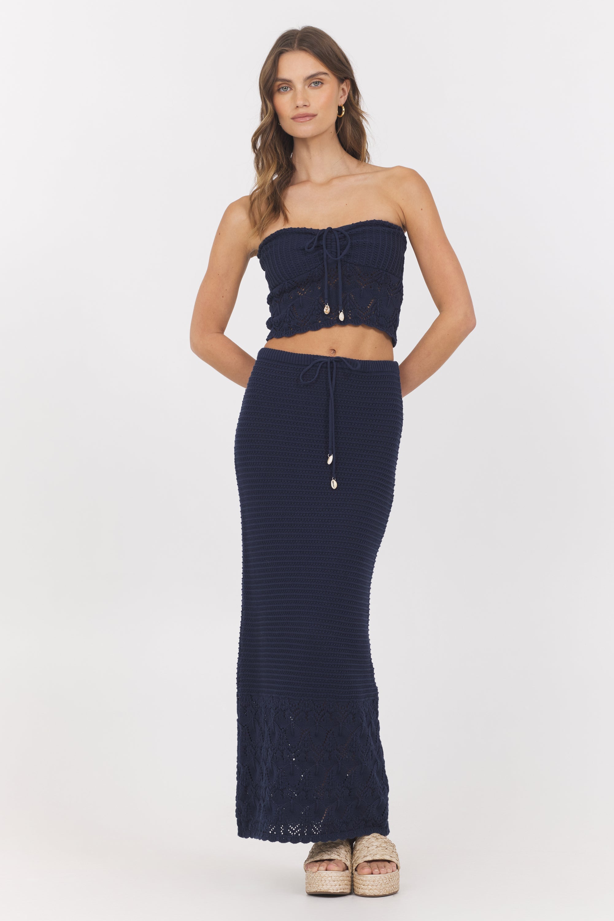 Vintage Havana | Navy Crochet Tube Top