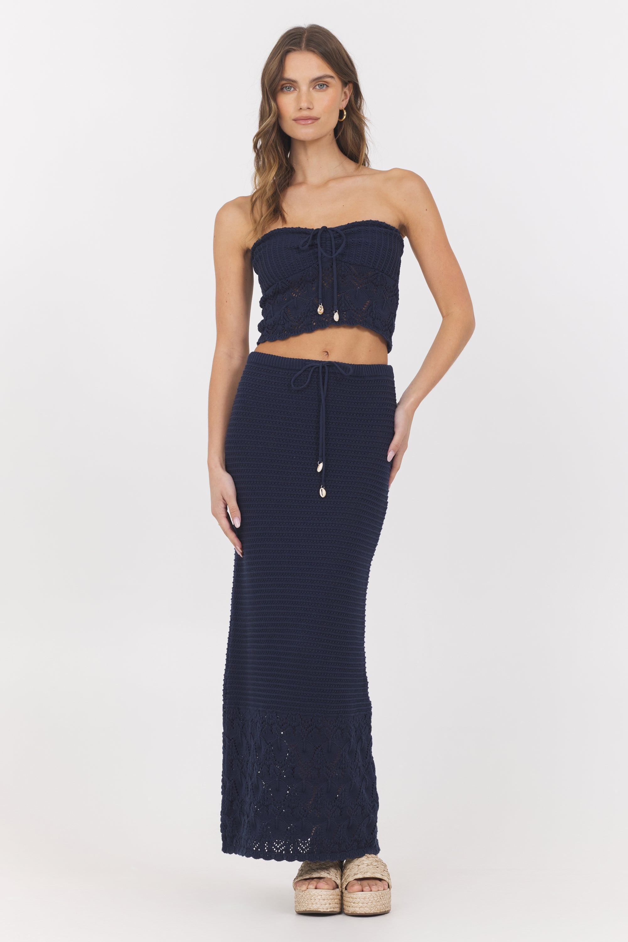 Vintage Havana | Navy Crochet Tube Top