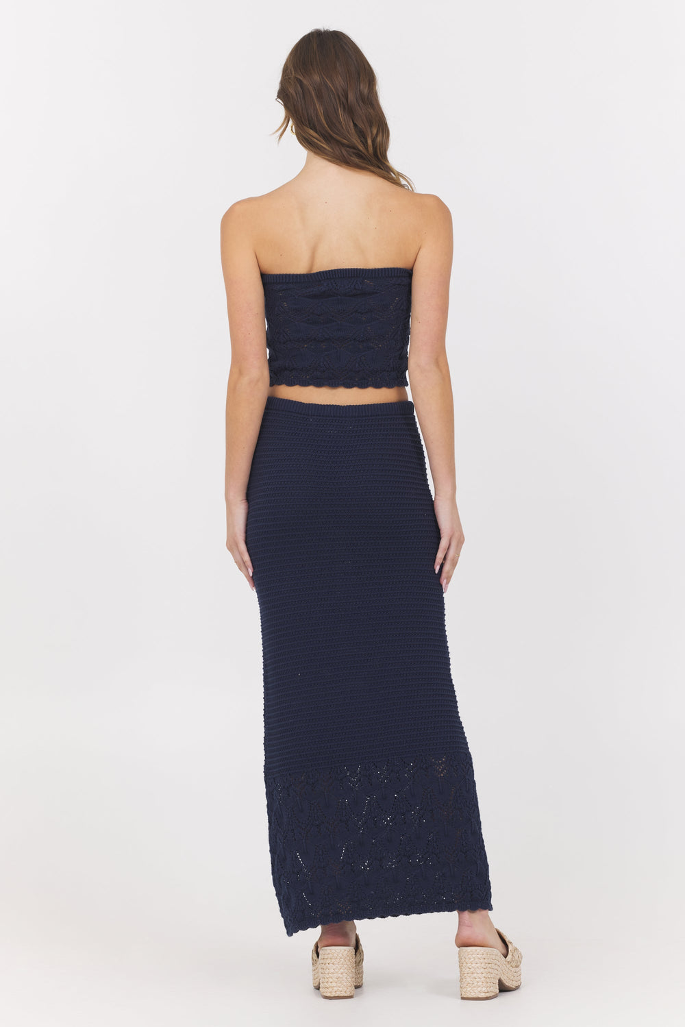 Vintage Havana | Navy Crochet Tube Top