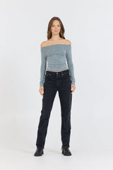Vintage Havana | Hunter Green Fitted Off The Shoulder Top