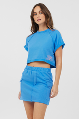 Vintage Havana | Azure Blue Fleece Tee w/ Print