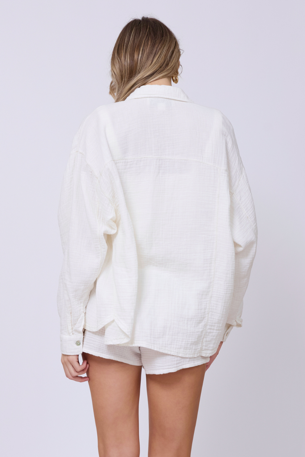 Vintage Havana | Washed White Gauze Button Up