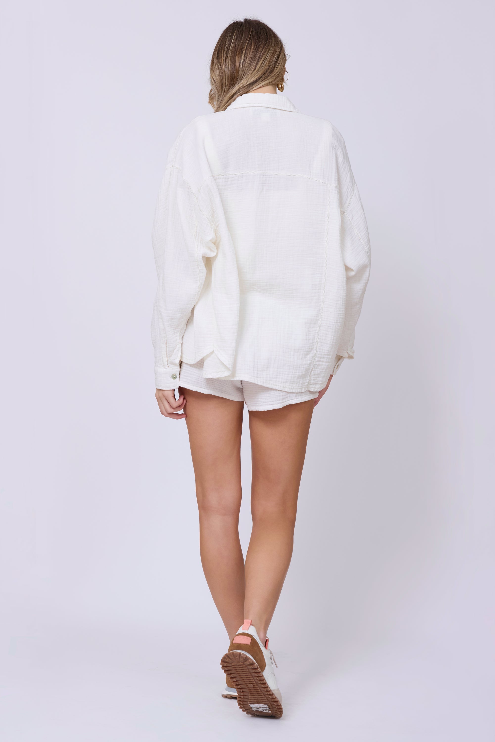 Vintage Havana | Washed White Gauze Button Up