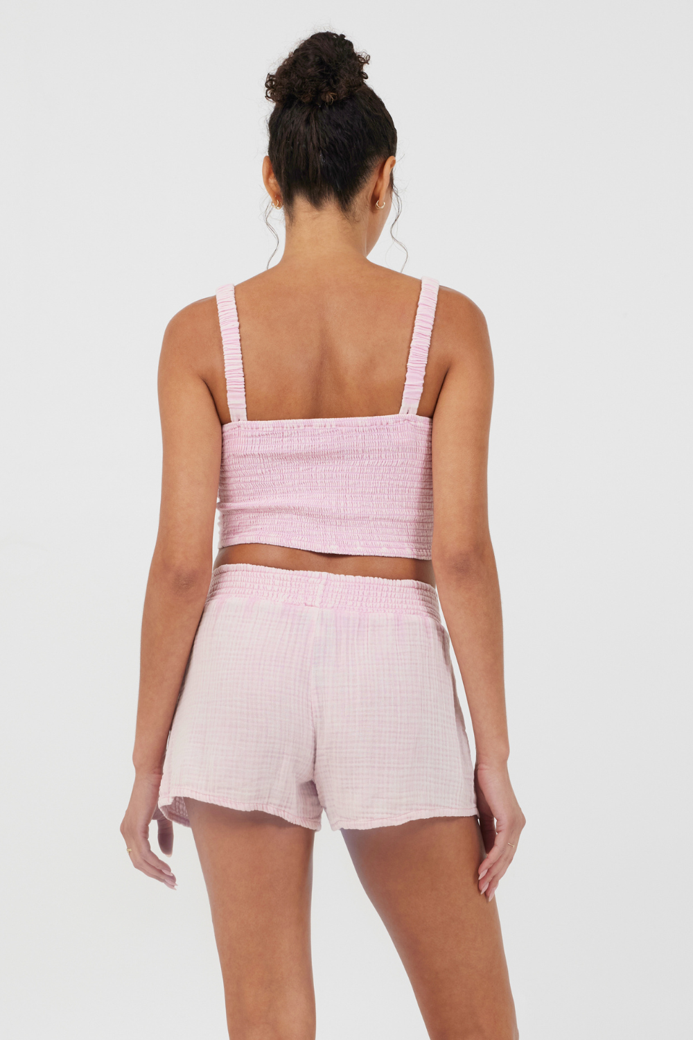 Vintage Havana | Washed Pink Gauze Cropped Tank