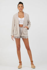 Vintage Havana | Khaki Tencel Blazer