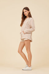 Vintage Havana | Soft Tan w/ Mixed Stripes Textured Short
