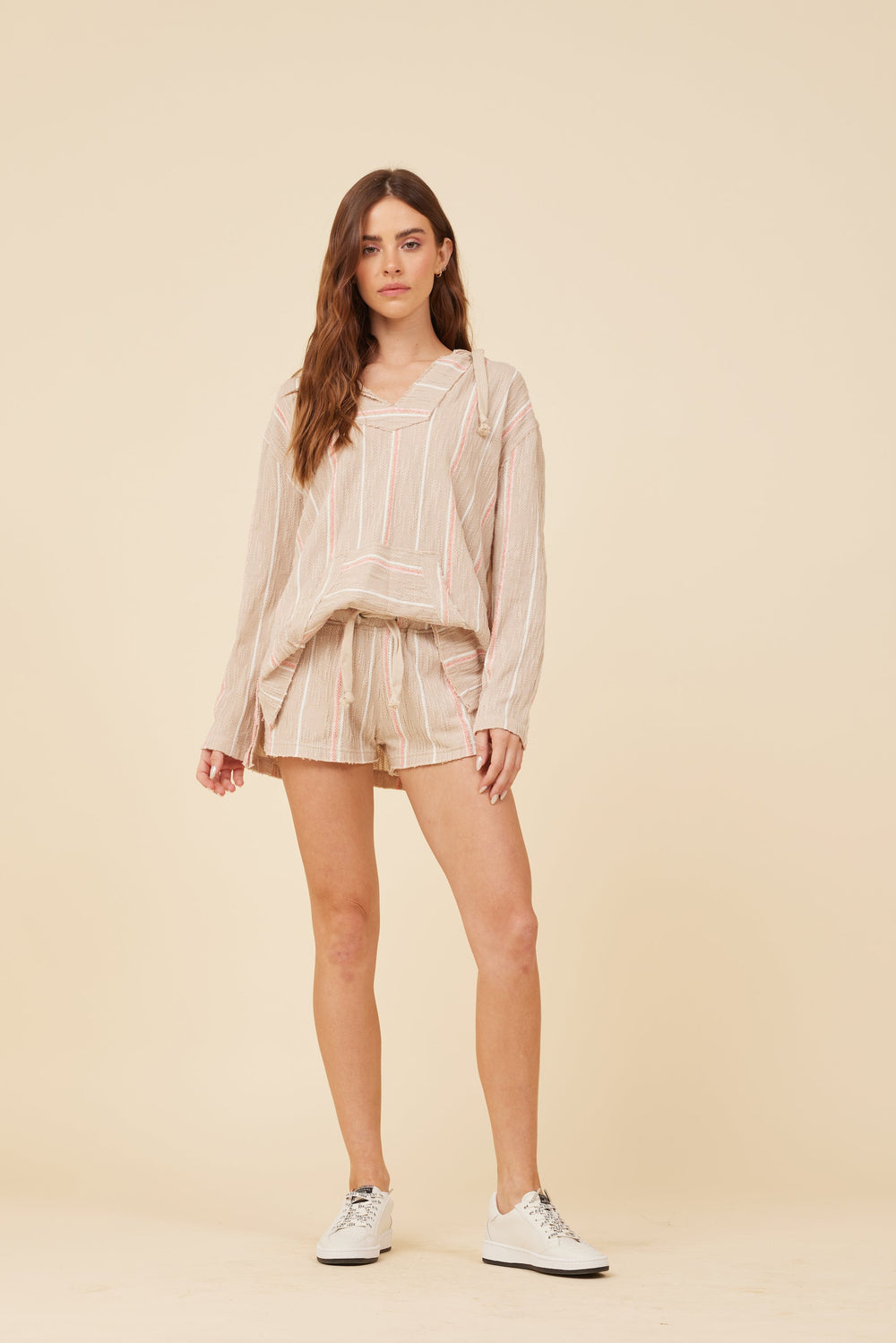 Vintage Havana | Soft Tan w/ Mixed Stripes Textured Short