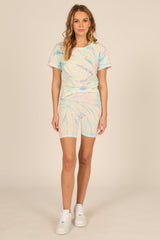 Vintage Havana | Tulum Lavender Tie Dye Biker Shorts
