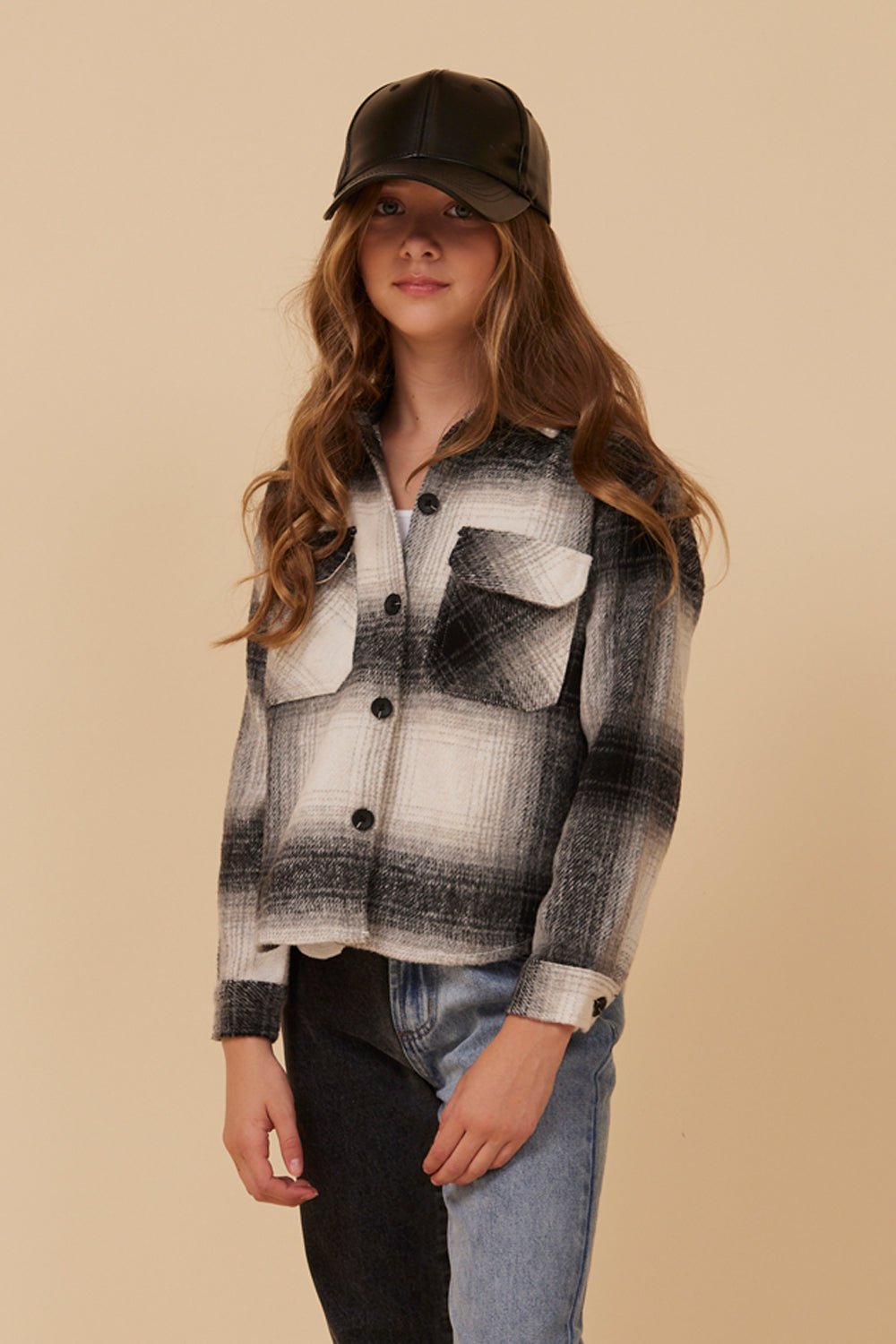 Vintage Havana | FLANNEL SHACKET- BLACK
