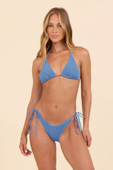 Vintage Havana | SURF Orchid Blue Krinkle by SG Triangle Tie Top